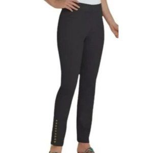 Soft Surroundings Metro Pull On Pants S Tall Gray Elastic‎ Waist Snap Ankle NWT